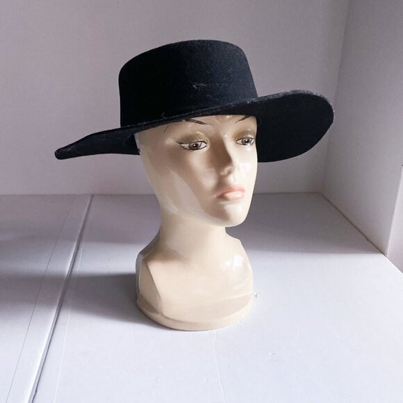 Bigalli Black Wool  Hat MAde in Ecuador Low Crown M - Picture 7 of 8